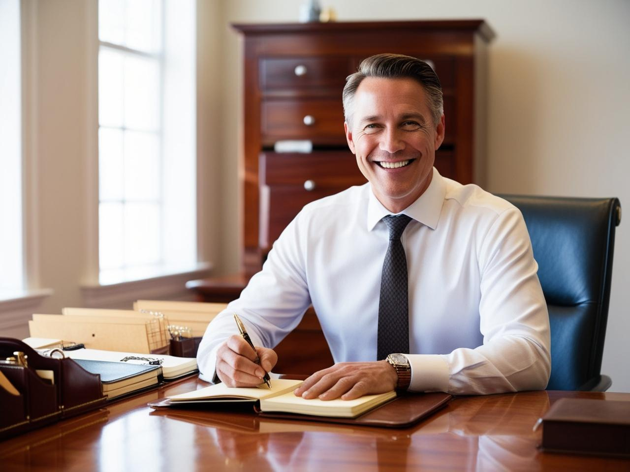 A happy business owner saving money by limiting taxes